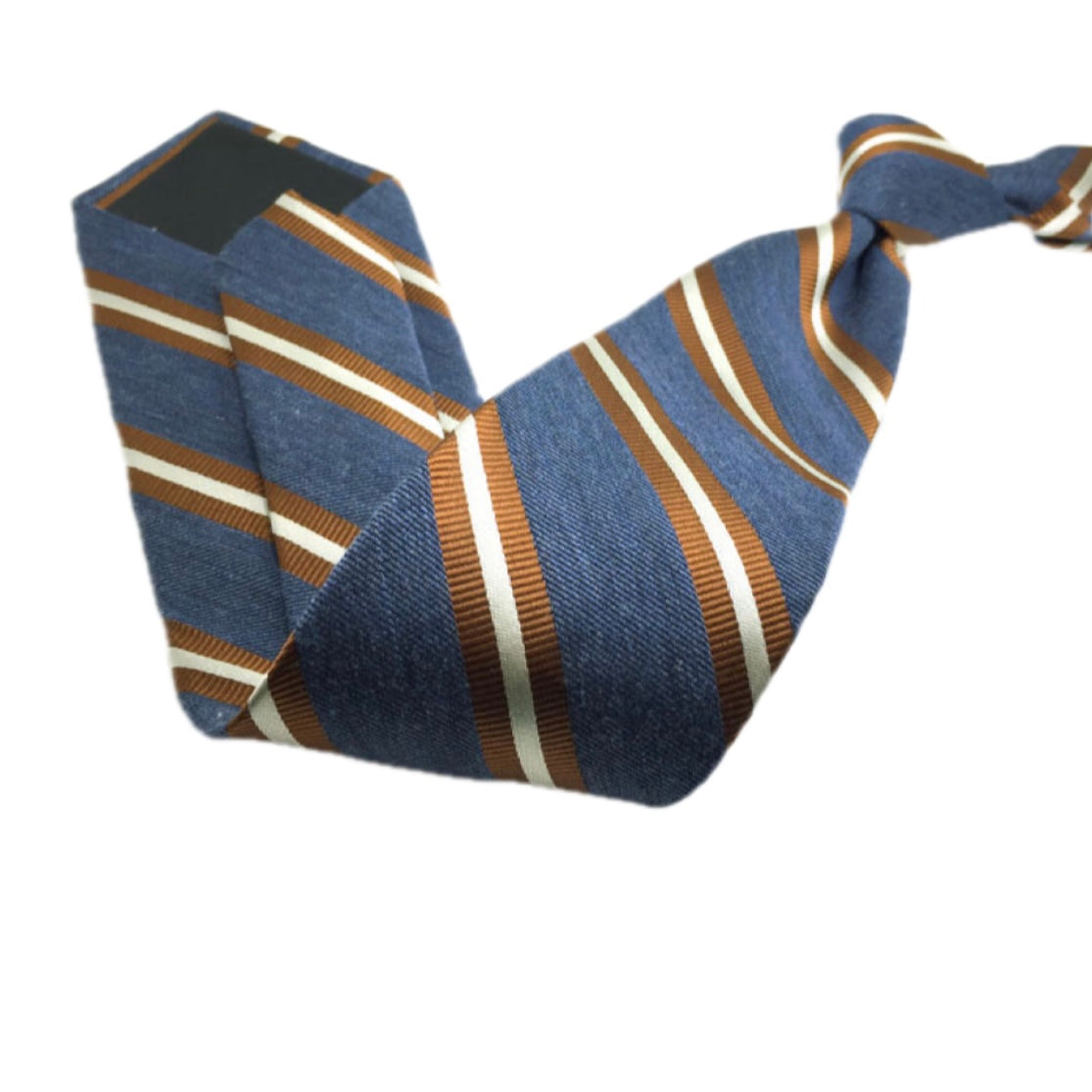 Blue Striped Silk and Wool Tie