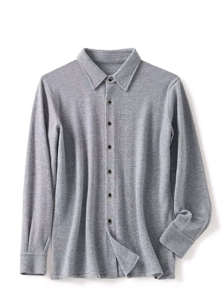 Grey Cashmere Overshirt