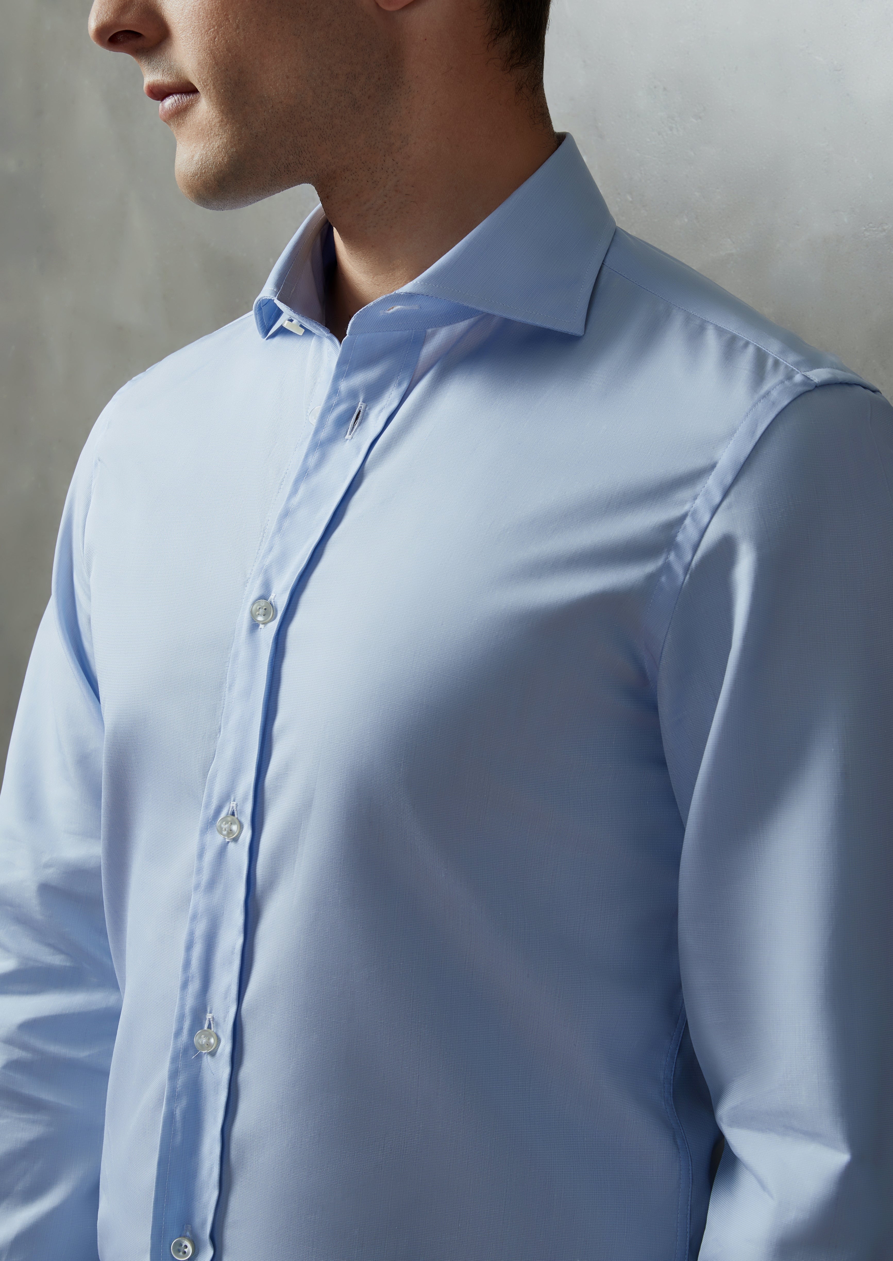 Lightweight Cotton Shirt with Neapolitan Collar