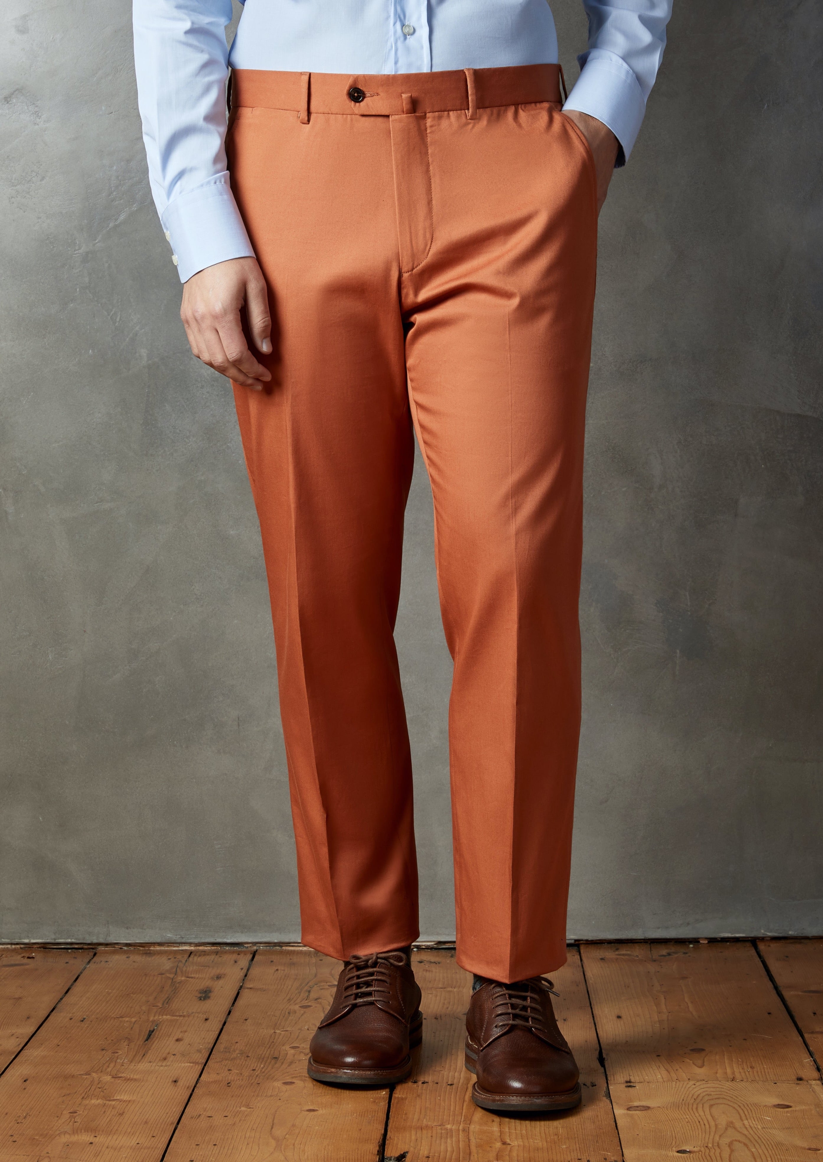 Orange Sartorial Trousers in Comfort Cotton Gabardine