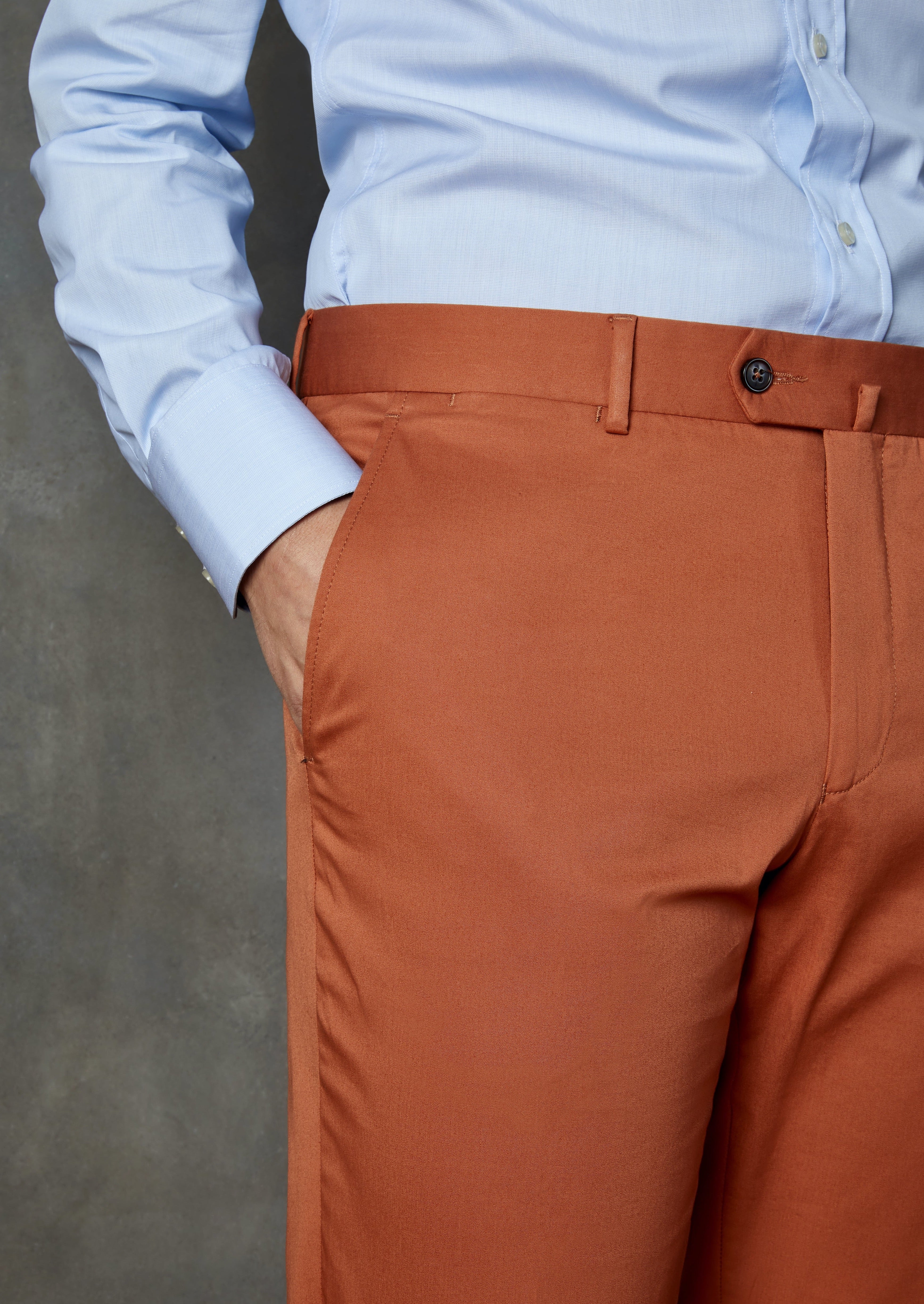 Orange Sartorial Trousers in Comfort Cotton Gabardine