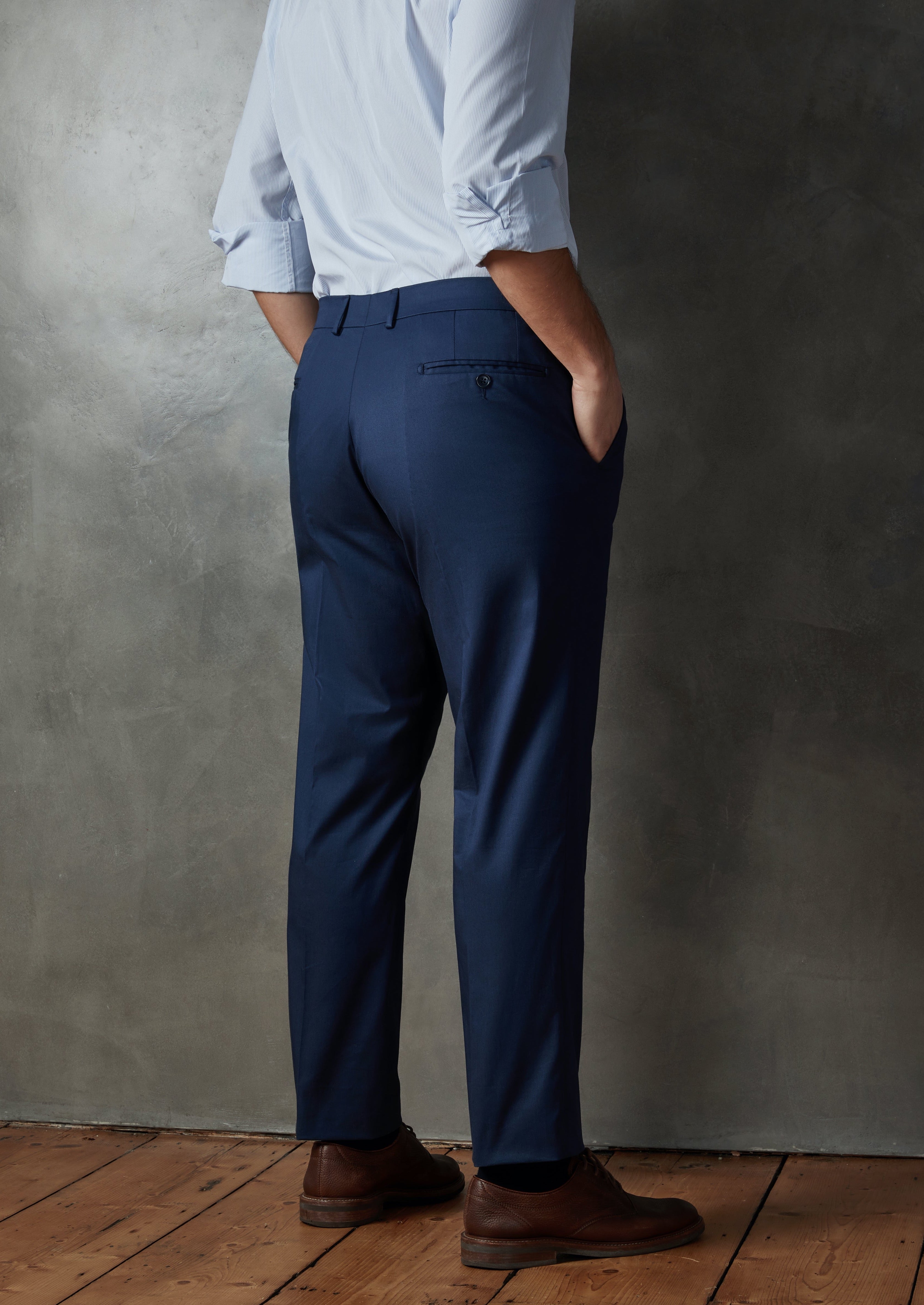 Navy Sartorial Trousers in Comfort Cotton Gabardine