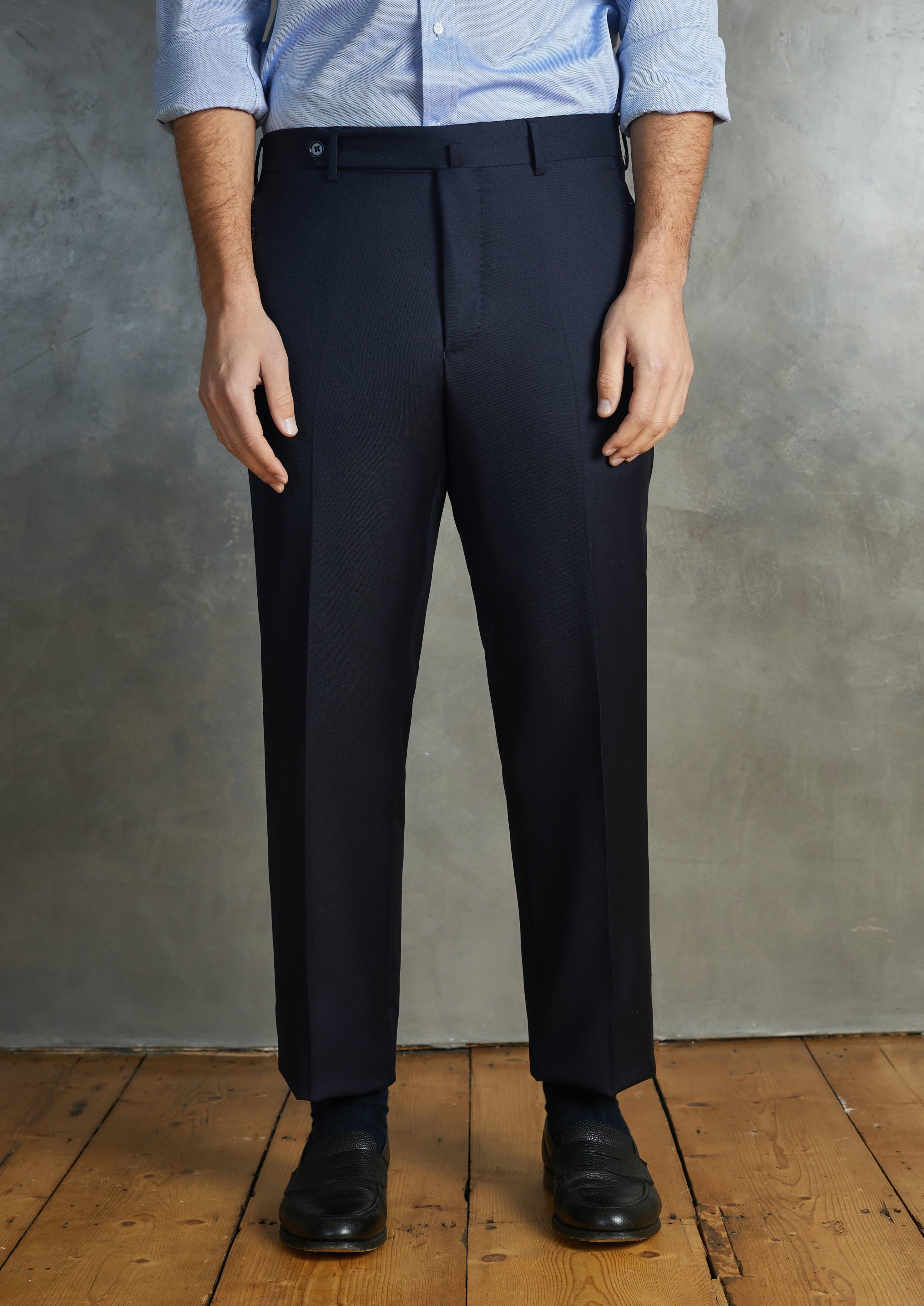Navy Merino Wool Four Season Sartorial Trousers